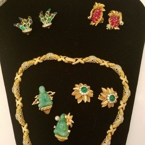 13 PC Haskell Carnegie vintage signed Jewelry lot